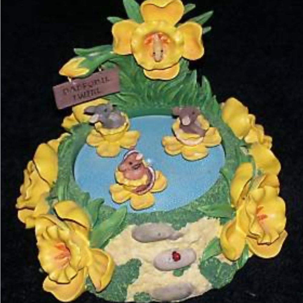 Fitz and Floyd Yellow Floral Mouse Figurine